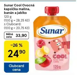 Tesco Sunar Cool Ovocná kapsička malina, banán a jablko nabídka