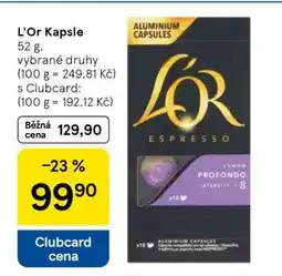 Tesco L’OR kapsle nabídka