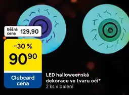 Tesco LED halloweenská dekorace ve tvaru očí nabídka
