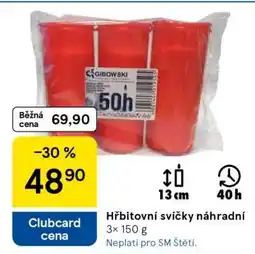 Tesco Hřbitovní svíčky náhradní nabídka