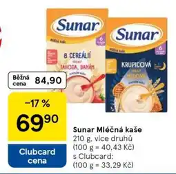 Tesco Sunar mléčná kaše nabídka