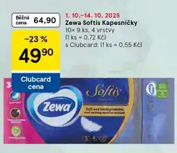 Tesco Zewa Softis Kapesníčky nabídka