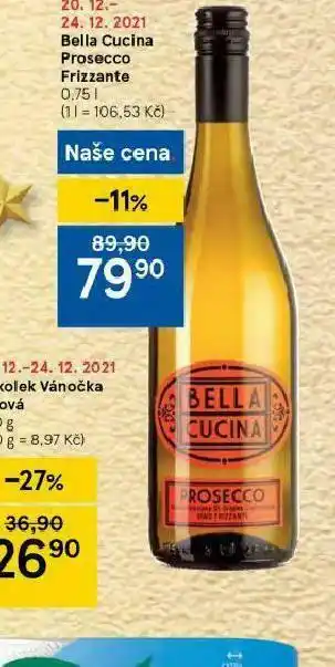 Tesco Bella cucina prosesco frizzante nabídka