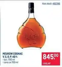 Makro MEUKOW COGNAC V.S.O.P. 40% nabídka