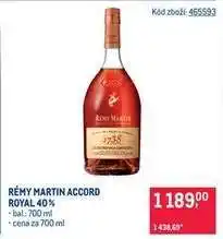 Makro RÉMY MARTIN ACCORD ROYAL 40 % nabídka