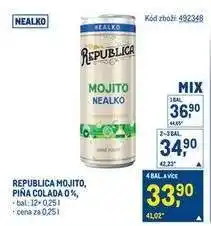 Makro REPUBLICA MOJITO, PIŇA COLADA 0 % nabídka