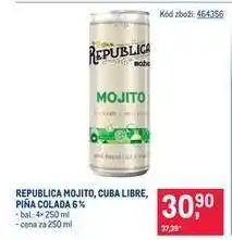 Makro REPUBLICA MOJITO, CUBA LIBRE, PIŇA COLADA 6 % nabídka