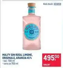 Makro MALFY GIN ROSA, LIMONE, ORIGINALE, ARANCIA 41 % nabídka