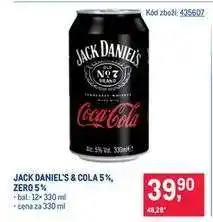 Makro JACK DANIEL'S & COLA 5 %, ZERO 5 % nabídka