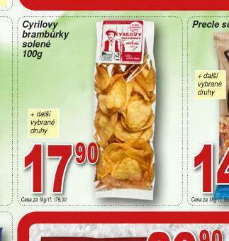 Lidl Cyrilovy brambůrky solené nabídka
