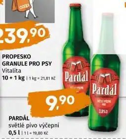 Terno PARDÁL světlé pivo výčepní nabídka
