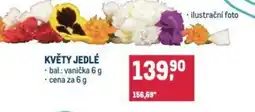 Makro Květy jedlé nabídka