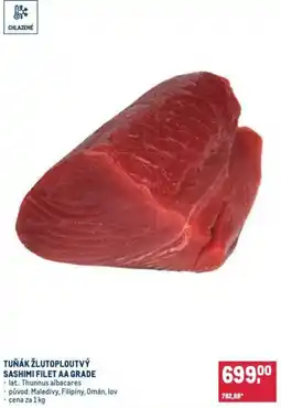 Makro Tuňák žlutoploutvý sashimi filet aa grade nabídka