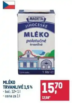 Makro Madeta Mléko trvanlivé 1.5% nabídka