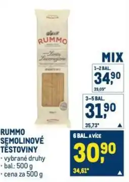Makro Rummo semolinové těstoviny nabídka