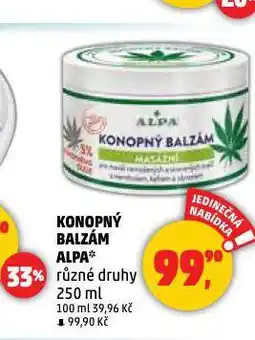 Penny Market Alpa balzám konopný nabídka