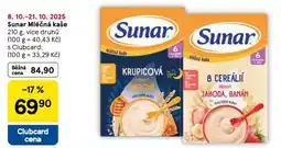 Tesco Sunar mléčná kaše nabídka