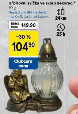 Tesco Hřbitovní svíčka ve skle s dekorací nabídka