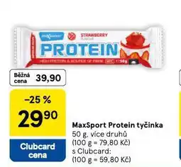 Tesco Maxsport proteinová tyčinka nabídka