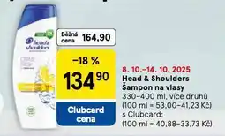 Tesco Head a shoulders šampon na vlasy nabídka