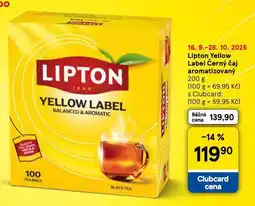 Tesco Lipton yellow label černý čaj aromatizovný nabídka