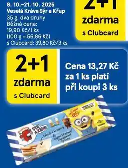 Tesco Veselá kráva sýr a křup nabídka
