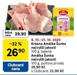 Tesco Amálka šunka nejvyšší jakosti nabídka