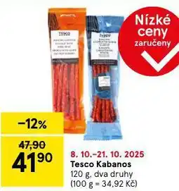 Tesco Kabanos nabídka