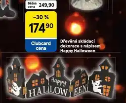Tesco Dřevěná skladací dekorace s nápisem happy walloween nabídka