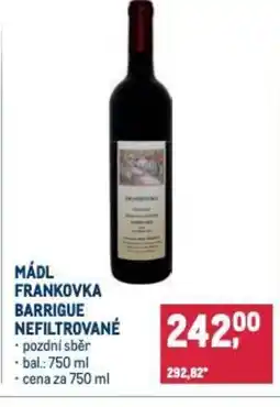 Makro Mádl frankovka barrigue nefiltrované nabídka