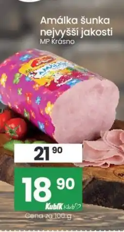 Kubík potraviny Amálka šunka nejvyšší jakosti nabídka