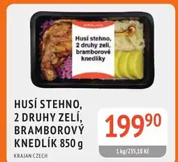 Coop hb Husí stehno, 2 druhy zelí, bramborový knedlík nabídka