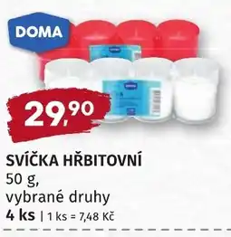Coop hb DOMA Svíčka hřbitovní nabídka