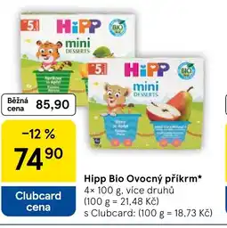 Tesco Hipp Bio Ovocný příkrm nabídka