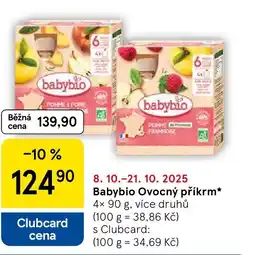 Tesco Babybio Ovocný příkrm nabídka
