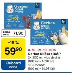 Tesco Gerber Mlíčko s kaší nabídka