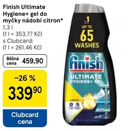 Tesco Finish Ultimate Hygiene+ gel do myčky nádobí citron nabídka