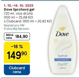 Tesco Dove Sprchový gel nabídka