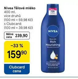 Tesco NIVEA Tělové mléko nabídka