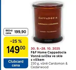 Tesco F&F Home Cappadocia Vonná svíčka ve skle s víčkem nabídka
