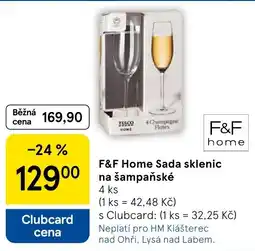 Tesco F&F Home Sada sklenic na šampaňské nabídka