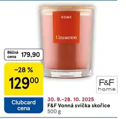 Tesco F&F Vonná svíčka skořice nabídka
