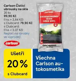 Tesco Carlson Čisticí ubrousky na skla nabídka