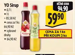 Albert YO Sirup nabídka