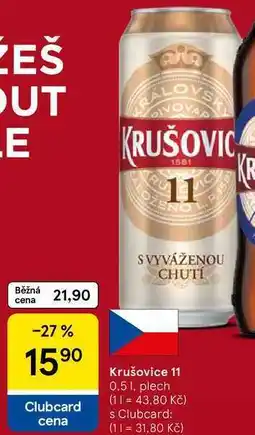 Tesco Krušovice 11, 0.5 l, plech nabídka