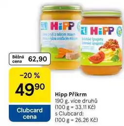Tesco Hipp Příkrm, 190 g, více druhů nabídka
