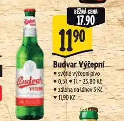 Albert Budvar výčepní nabídka