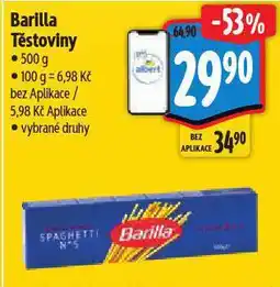 Albert Barilla těstoviny nabídka