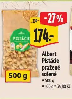 Albert Pistácie pražené solené nabídka
