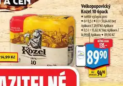 Albert Velkopopovický kozel 10 6pack nabídka